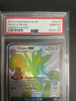 Pokemon TCG Scizor GX Hidden Fates SV72/SV94 Holo Full Art Ultra Rare PSA 10 - Image 2