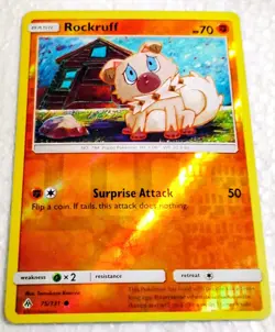Pokemon 2018 ~ Rockruff - 75/131 - Reverse Holo - Forbidden Light - NM/M - Image 1