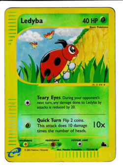 Ledyba 72/144 Reverse Holo Skyridge Damaged - Image 1