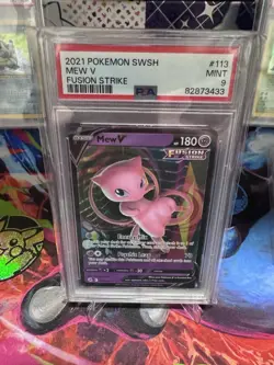 Mew V #113/264 2021 Pokemon SWSH Fusion Strike - PSA 9 - Image 1