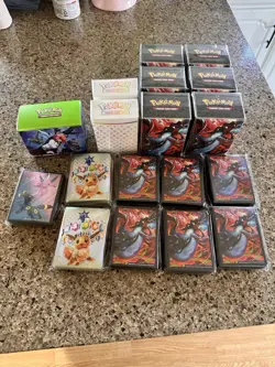 Official Pokemon Deck Boxes And Pokemon Card Sleeves From Elite Trainer Boxes - Image 1