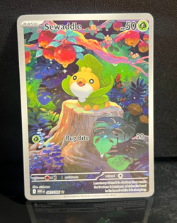 2025 Near Mint Pokemon Sewaddle IR 087/086 Sv: White Flare NM Illustration Rare - Image 1