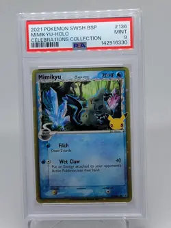 Mimikyu SWSH136 Pokemon Celebrations Promo PSA Mint 9 - Image 1