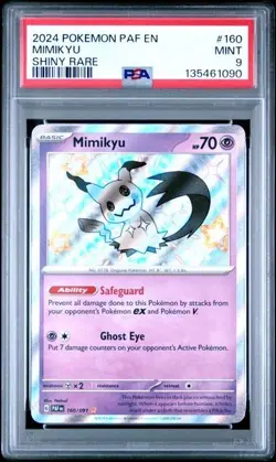 2024 POKEMON PALDEAN FATES #160 MIMIKYU SHINY RARE PSA 9 MINT - Image 1