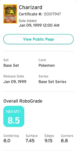 1999 POKEMON BASE SET #4 CHARIZARD-HOLO AGS 8.5 - Image 3