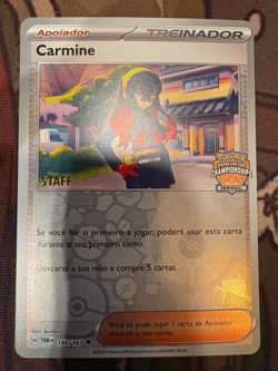 Pokemon TCG Regional Promo Carmine Staff Stamped 145/167 Portugese - Image 1