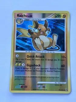 Pokemon RAICHU 77/147 Reverse Holo (2009 Supreme Victors) LP/NM - Image 1