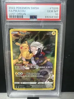 Pokemon SWSH Lost Origin Pikachu Full Art Trainer Gallery #TG05 PSA 10 - Image 1