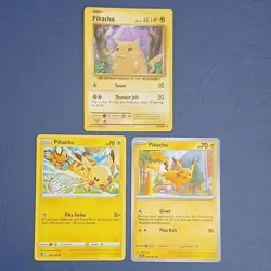 Pokemon TCG Pikachu (3) Card Random Lot LP-NM+ - Image 1