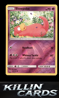 Reverse Holofoil Slowpoke 48/145 Pokemon Common SM - Guardians Rising Card NM - Image 1