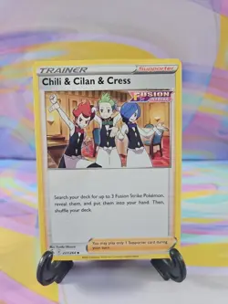 Pokemon TCG Fusion Strike Card | Chili & Cilan & Cress 227/264 Uncommon - Image 1