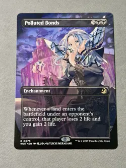 MTG Polluted Bonds Anime Borderless WOT 0075 Rare NM - Image 1