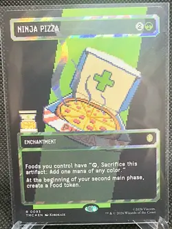 MTG - Teenage Mutant Ninja Turtles Commander - Ninja Pizza Borderless Surge Foil - Image 1