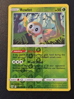 Pokemon Darkness Ablaze REVERSE HOLO FOIL Rowlet 011/189 Card TCG - Image 1
