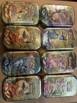 Pokemon TCG Prismatic Evolutions Set of 8 New/Sealed Mini Tins FULL ART SET! - Image 2