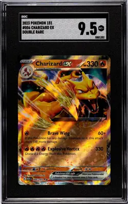 Charizard EX Pokemon 2023 151 Double Rare 006/165 SGC 9.5 MT+ - Image 1
