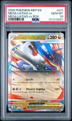 2025 POKEMON MEP EN-ME BLACK STAR PROMO MEGA LATIAS EX BOX MEGA LATIAS EX PSA 10 - Image 1
