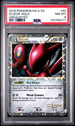2010 POKEMON UNDAUNTED SCIZOR PRIME #84 ULTRA RARE PSA 8 NM-MINT #120768477 - Image 1