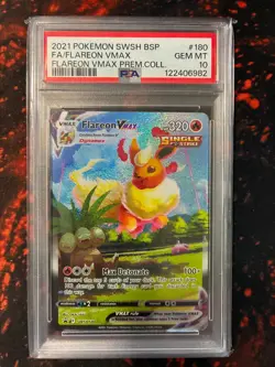 2021 POKEMON SWSH BLACK STAR PROMO #180 FULL ART/FLAREON VMAX PSA 10 - Image 1