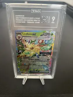 Pokemon TCG Leafeon EX Prismatic Evolutions Double Rare Holo Stamped TAG 9 - Image 3