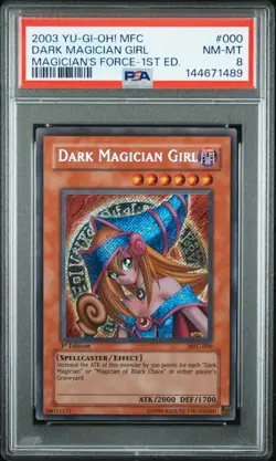 2003 YU-GI-OH! MFC-MAGICIAN'S FORCE 1ST ED #000 DARK MAGICIAN GIRL PSA 8 - Image 1