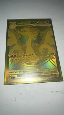 Pokemon Mega Charizard X EX Gold Foil Full Art 360 HP Card 130/094 PFL EN - Image 2