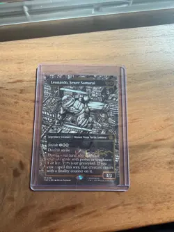 Leonardo, Sewer Samurai Borderless Gold-stamped Signature TMNT MTG 301 - Image 3