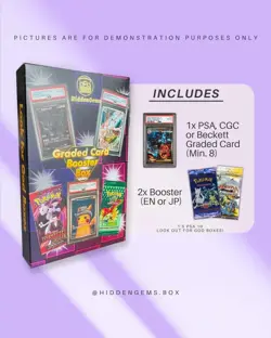 HiddenGems Pokemon PSA Graded Card Box mit 2 Booster Packs #6 - Image 2