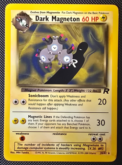 Pokemon WOTC Card - Dark Magneton - Team Rocket - Non-Holo Rare - 28/82 - NM-LP - Image 1