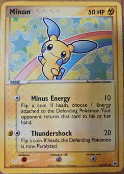 Minun 67/101 - EX Hidden Legends Set Pokemon Card Rainbow - Image 1