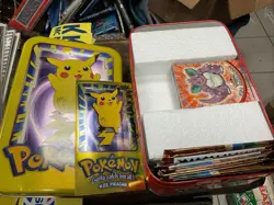 Topps Pokemon Cards TV Animation Edition Pikachu Tin & Open With Pikachu 1999 - Image 1