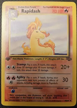 Pokemon TCG Rapidash Jungle 1st Edition Uncommon Card 44/64 - Image 1