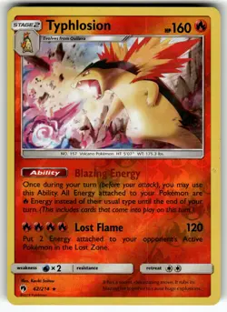 Typhlosion 42/214 SM - Lost Thunder LP Pokemon Card TCG - Image 1
