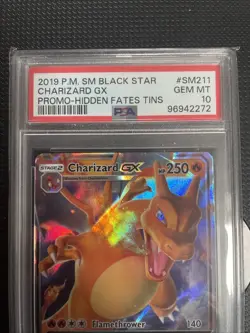 Pokemon TCG Charizard GX SM211 Hidden Fates Holo Black Star Promo Card PSA 10 - Image 2
