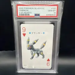 UMBREON PSA 10 Pokemon Silver Version Playing Card 9 OF HEARTS 197 Poker Low Pop - Image 2