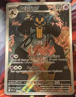 🔥Pokemon TCG Cofagrigus 123/086 SV: White Flare Illustration Rare Card NM+🔥 - Image 1