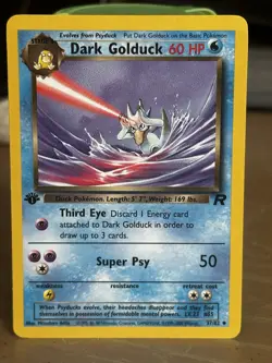 Pokemon Dark Golduck Team Rocket 1st Edition Rare Card 37/82 60 HP English - Image 1