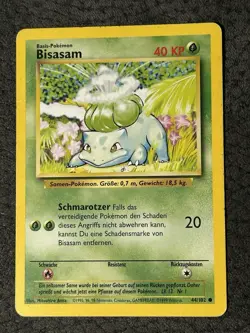 Pokemon Karte DEUTSCH Bulbizarre (BS 44) Bisasam Base Set [PLAYED] - Image 1