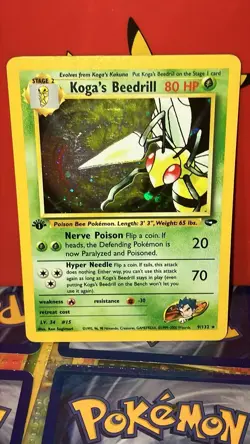 Pokemon 1st edition Koga's Beedrill Gym Challenge Holo Rare Near Mint - Image 1