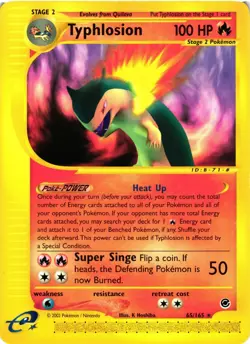 Pokemon TCG Typhlosion 65/165 Expedition Rare VLP - Image 1