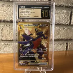 Pokemon Cynthia's Garchomp ex CGC Pristine 10 Hyper Rare Destined Rivals 241/182 - Image 1