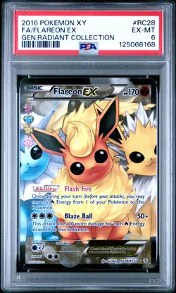2016 POKEMON GENERATIONS RADIANT COLLECTION FLAREON EX #RC28 PSA 6 EX #125066168 - Image 1