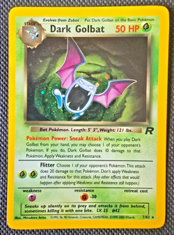 Pokemon WOTC Card - Dark Golbat - Team Rocket Set - Holo Rare - 7/82 - NM-LP - Image 1