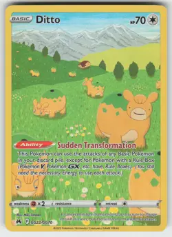 Ditto Ultra Rare Crown Zenith: Galarian Gallery GG22/GG70 Pokemon - Image 1