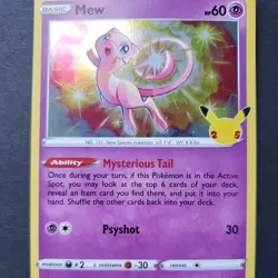 2021 POKEMON 25TH ANNIVERSARY CELEBRATIONS HOLO RARE MEW NM 🔮 - Image 3