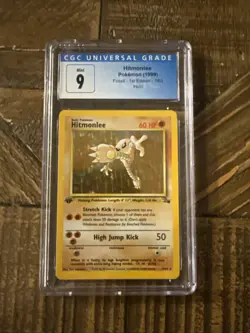 Pokemon TCG 1999 - Hitmonlee 1st Edition Fossil- Holo - 7/62 - CGC 9 MINT - Image 1