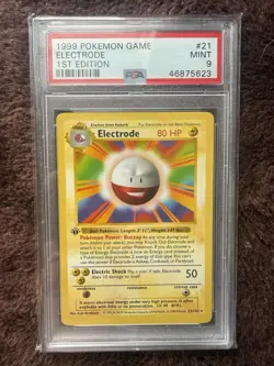 Pokemon 1st Edition Base Set Electrode PSA 9 Rare - Image 1