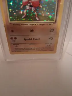 PSA 8 Hitmonchan 8/130 Pokemon Base Set Holo Rare TCG NM - Image 4