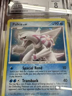 Pokemon Palkia LV. 67 DP27 Holo Black Star Promo CGC 8 Double Swirl - Image 3