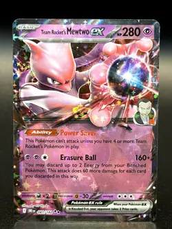 Team Rocket's Mewtwo ex 081/182 Double Rare SV10: Destined Rivals Pokemon TCG NM - Image 1